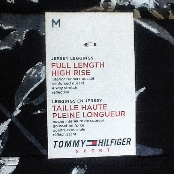 new Tommy Hilfiger Sport Women's Floral High Rise Printed Leggings - Size Medium - Picture 4 of 6